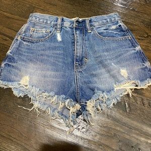 high waisted denim shorts 00